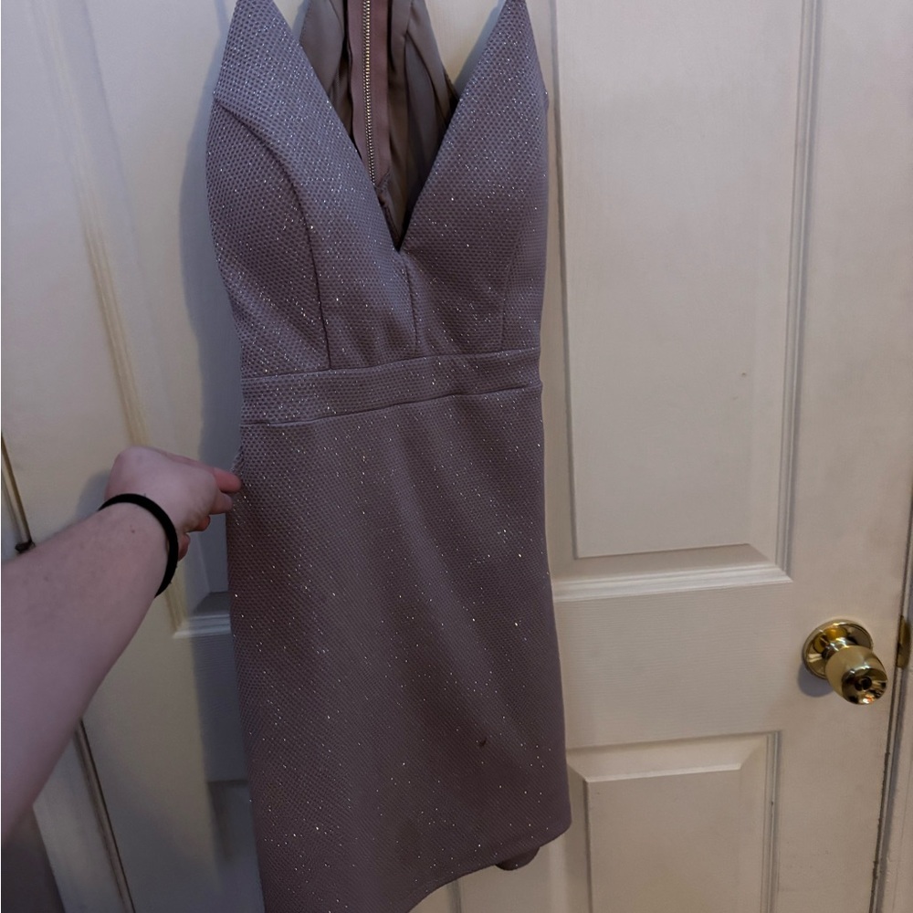 Emerald Sundae Sparkling Gray Mini Dress